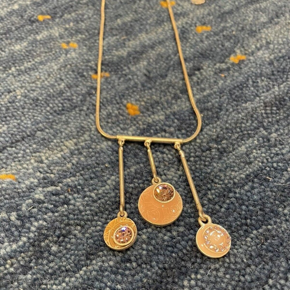 Pilgrim Tan Copper Drop Necklace